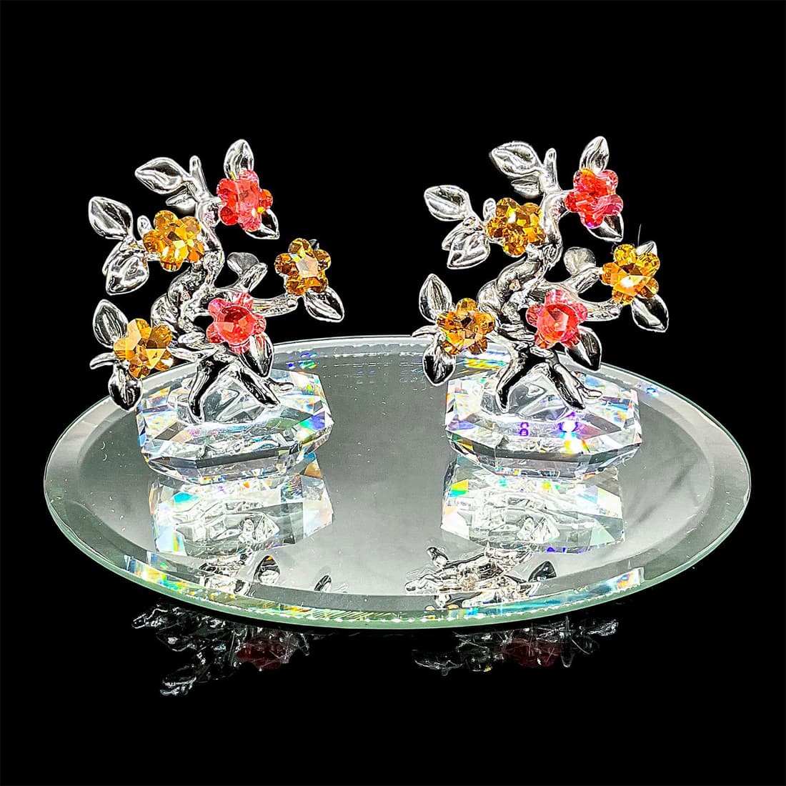 3pc Swarovski Crystal Figurines, Bonsai Trees and Mirror (1 of 4)