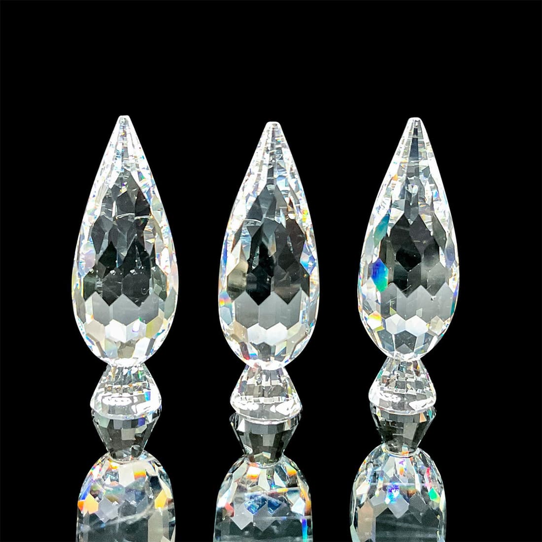 Set of 3 Swarovski Silver Crystal Figurines, Poplar Trees (1 of 3)