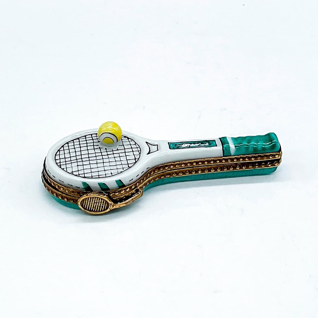 Limoges Porcelain Charm Box, Tennis Racket (1 of 4)