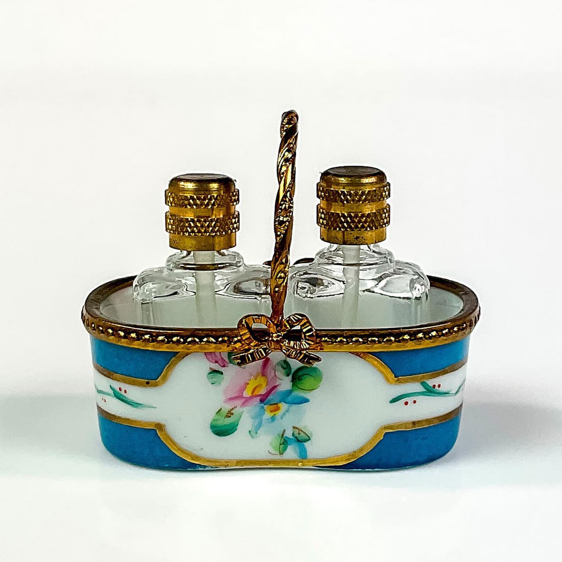 Limoges Porcelain Miniature, Basket (1 of 3)