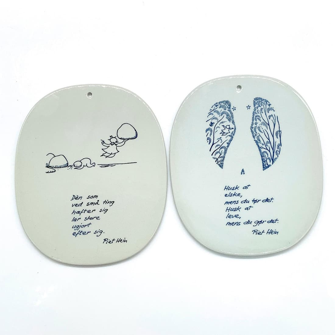 2pc Royal Copenhagen Fajance Piet Hein Poem Wall Plaques (1 of 2)