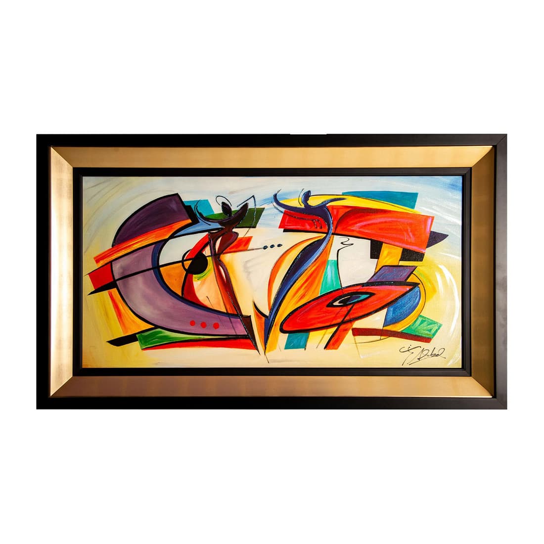 Alfred Gockel, Hand Embellished Giclee on Canvas, Signed: Space Jam is a hand embellished giclee on canvas by German Modernist Alfred Gockel who often performs in front of live audiences to create bold colored abstracted artworks. Signature in pigment on low