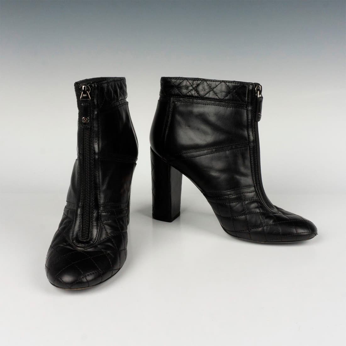 Chanel Leather Black Ankle Boots (1 of 9)