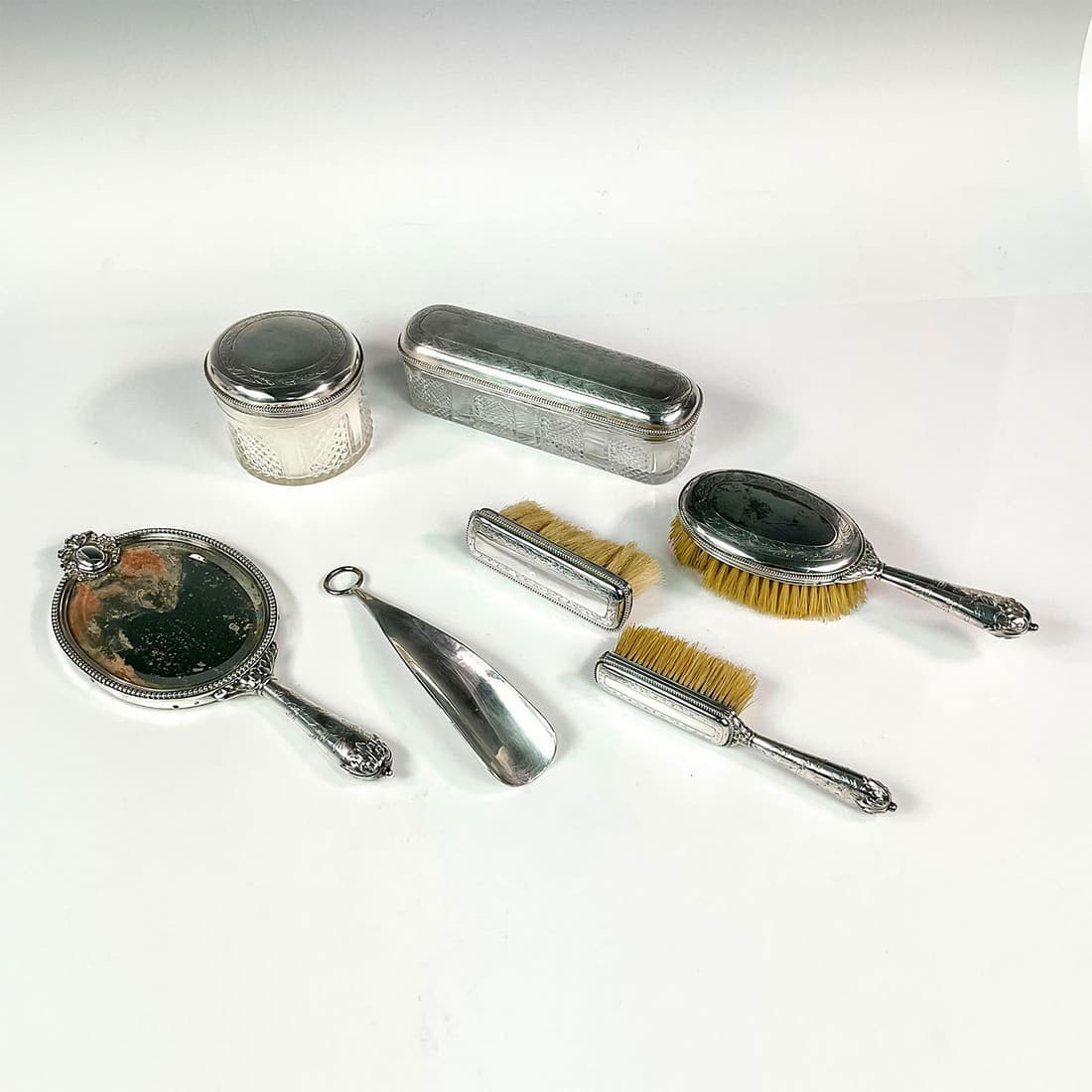 7pc Antique Boin Taburet Sterling Silver Vanity Set (1 of 3)