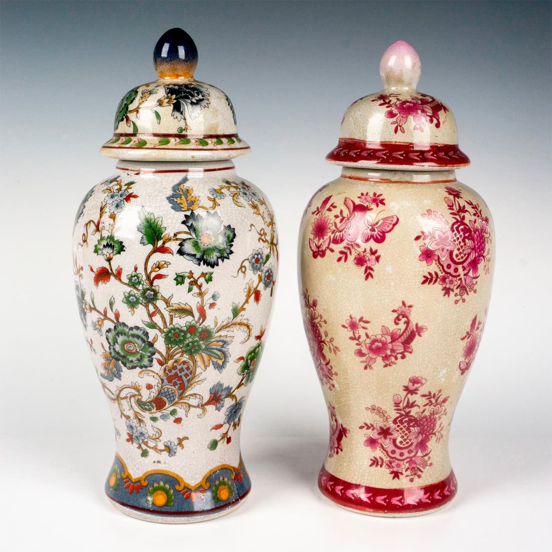 2pc Vintage Zhongguo Zhi Zao Chinese Covered Ginger Jar (1 of 4)