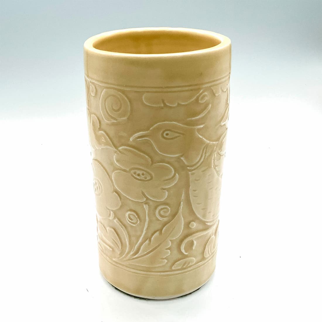 Nice Neutral Tone Birds and Flowers Ceramic Vase (1 of 3)