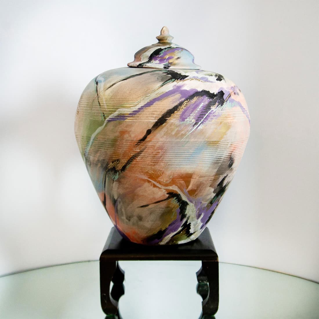 Victor Rios, Palatial Size Unique Hand Thrown Lidded Pottery Vessel (1 of 7)