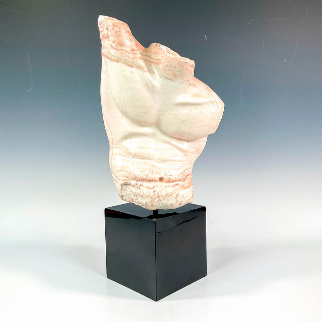 Bryan Ross (American, 20th c.) Marble Sculpture, Male Torso, Signed (1 of 3)