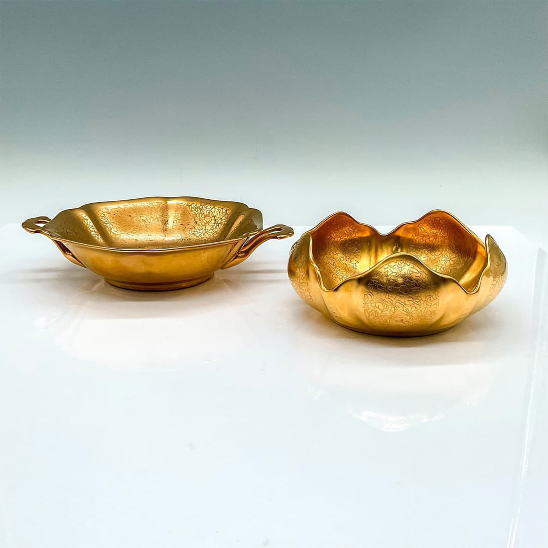 2pc Pickard China Floral Gold Decorative Bowls (1 of 3)