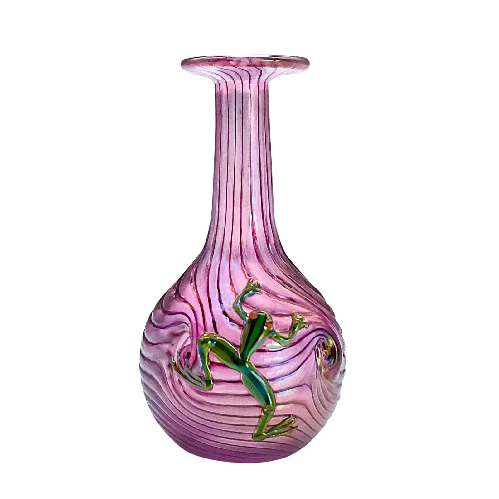 Miniature Glass Bud Vase, Climbing Frog (1 of 3)