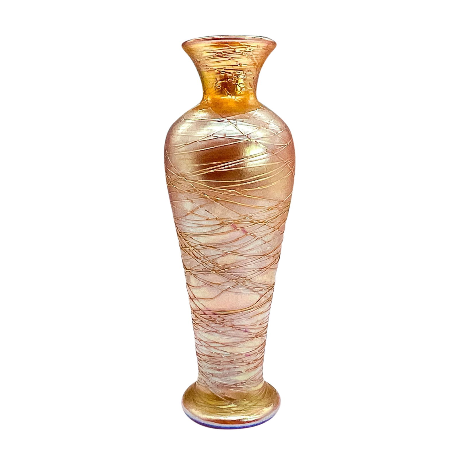 Gold Luster Glass Vase, Thread Design (1 of 3)