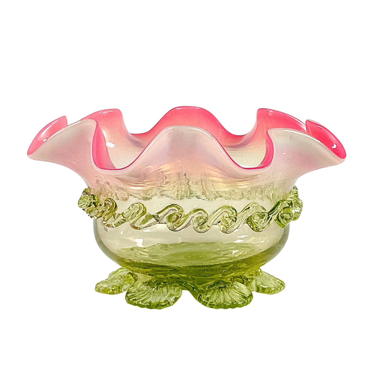 Rubina Verde Glass Footed Bowl (1 of 3)