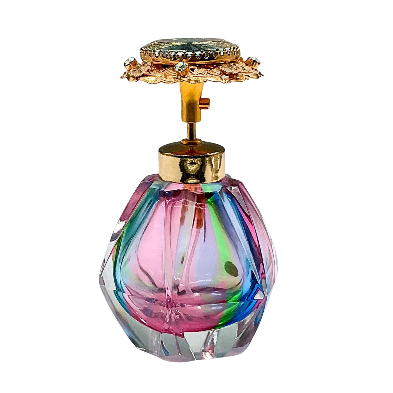 Vintage DeVilbiss Glass and Gilded Perfume Bottle (1 of 3)