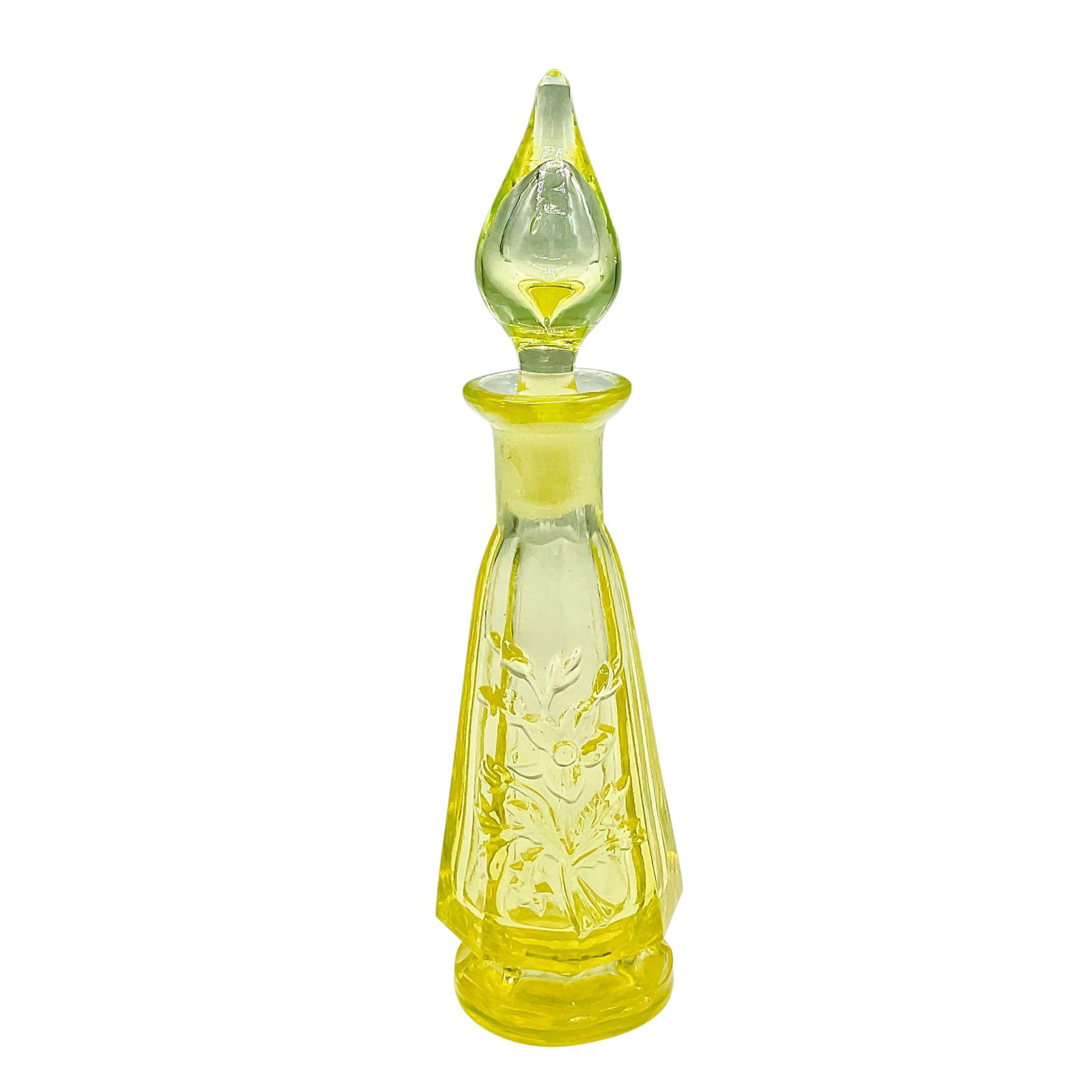 French Glass Floral Perfume Bottle (1 of 3)