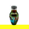 Vintage Miniature Floral Art Glass Snuff Bottle, Signed