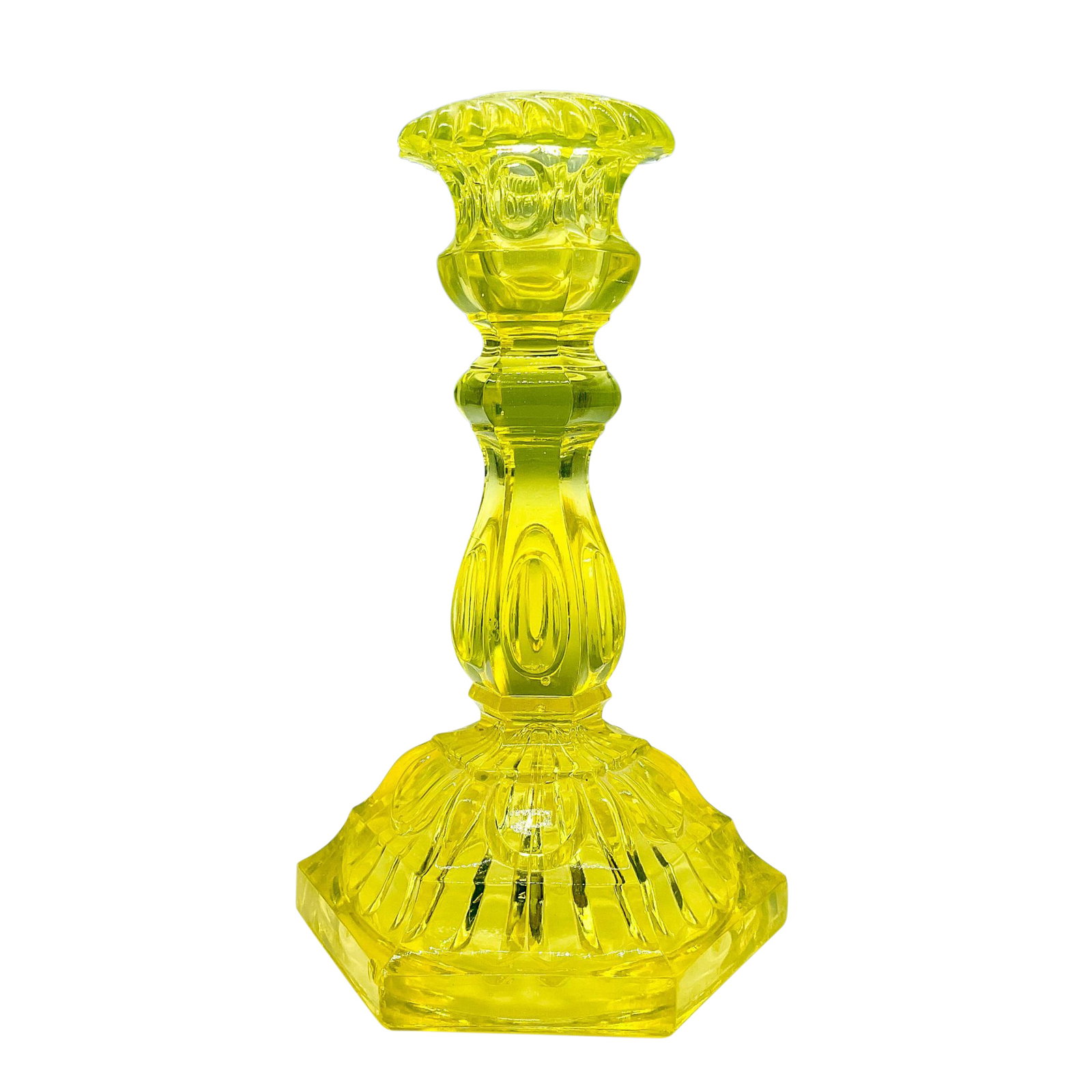 Mid-19th Century Sandwich Glass Candlestick Holder (1 of 3)