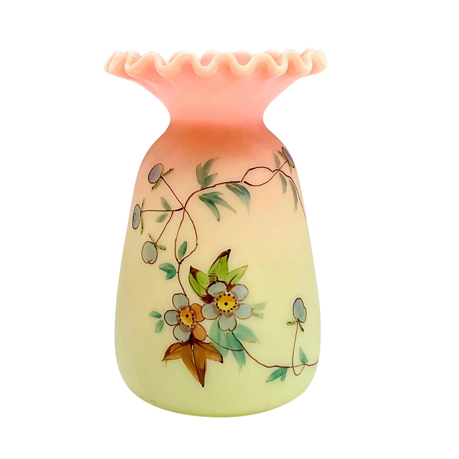 Vintage Burmese Ware Mini Vase, Blue Flowers (1 of 3)