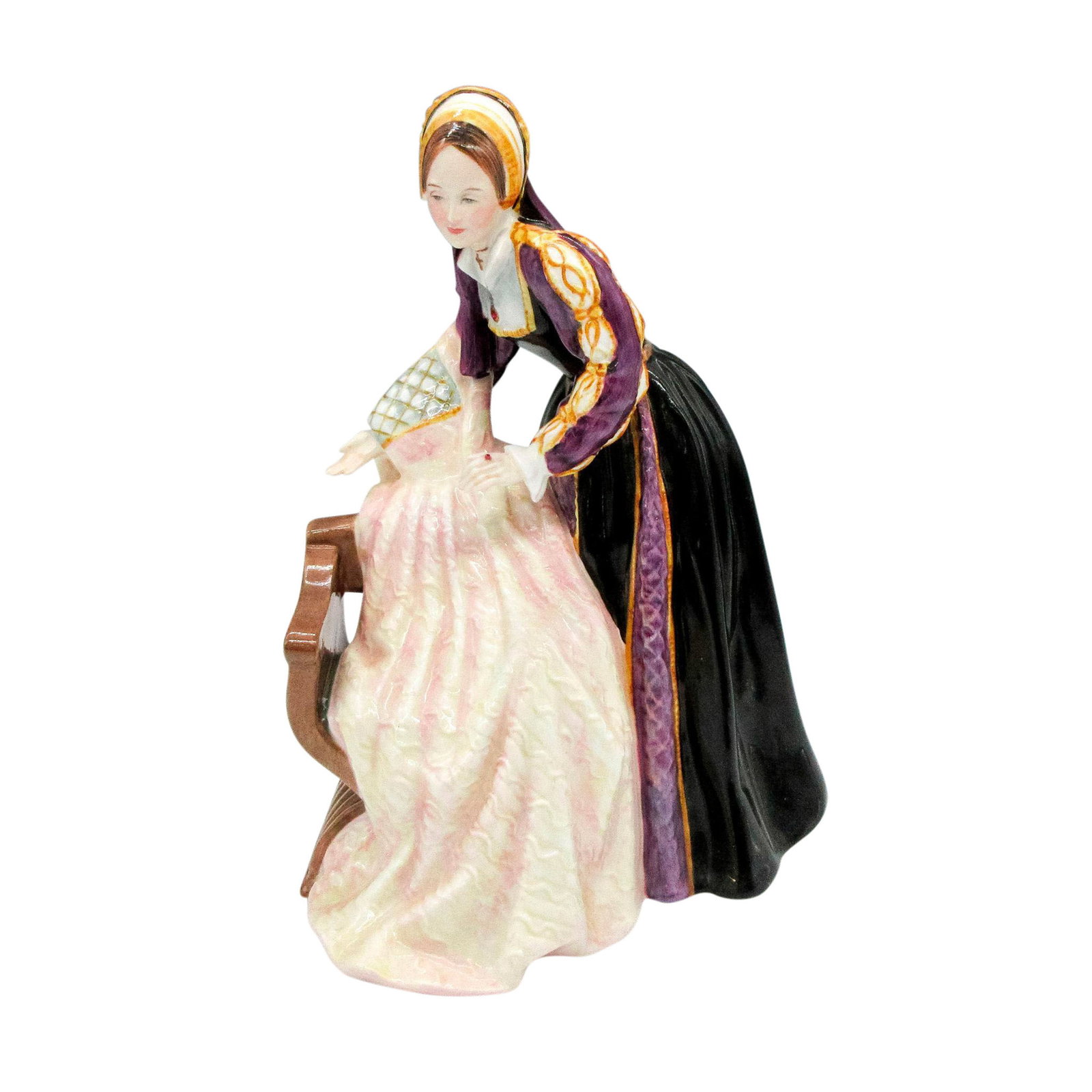 Catherine Howard HN3449 - Royal Doulton Figurine: Artist: Pauline Parsons Issued: 1992 Dimensions: 8.25"H Edition Number: 1610 Edition Size: 9500 Manufacturer: Royal Doulton Country of Origin: England