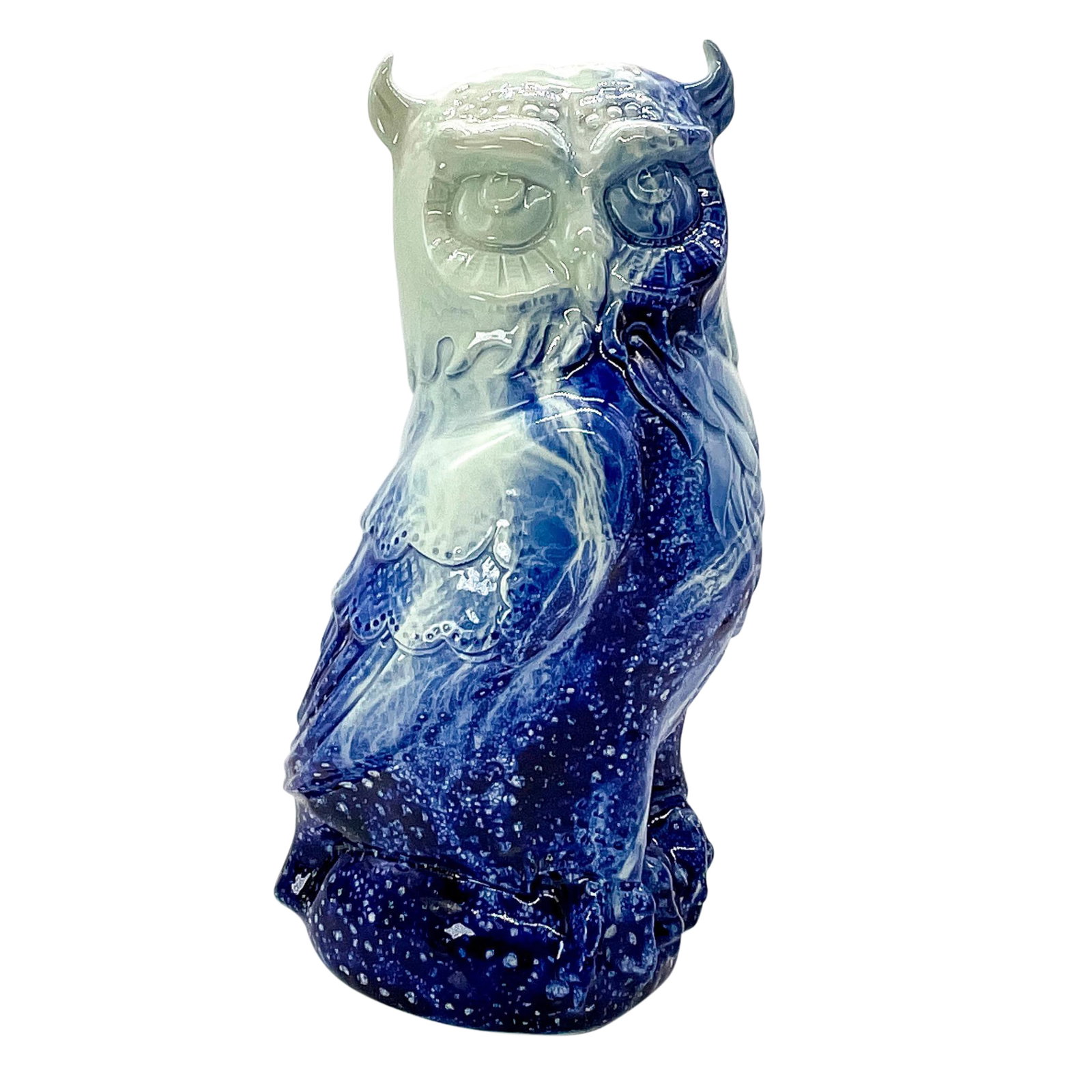 Royal Doulton Blue Veined Flambe Figure LG Great Horned Owl (1 of 3)