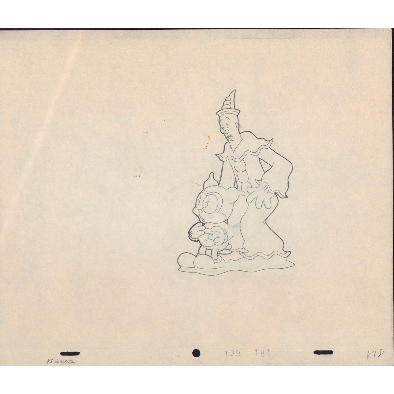 Animation Studio Production Drawing, Koko the Clown & Bimbo (1 of 1)