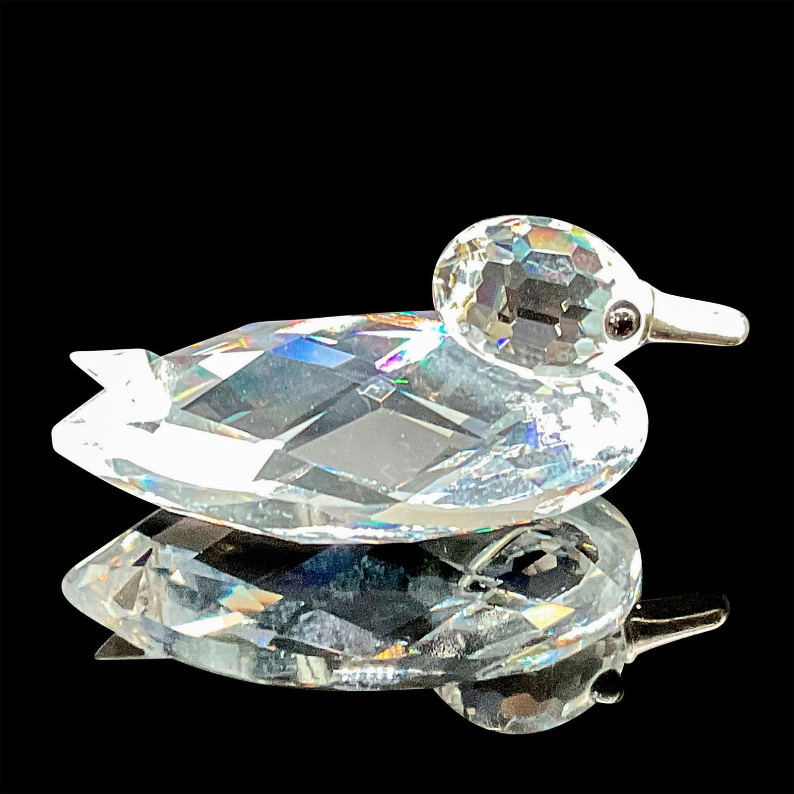 Swarovski Crystal Figurine, Duck Mini Silver Bill (1 of 3)