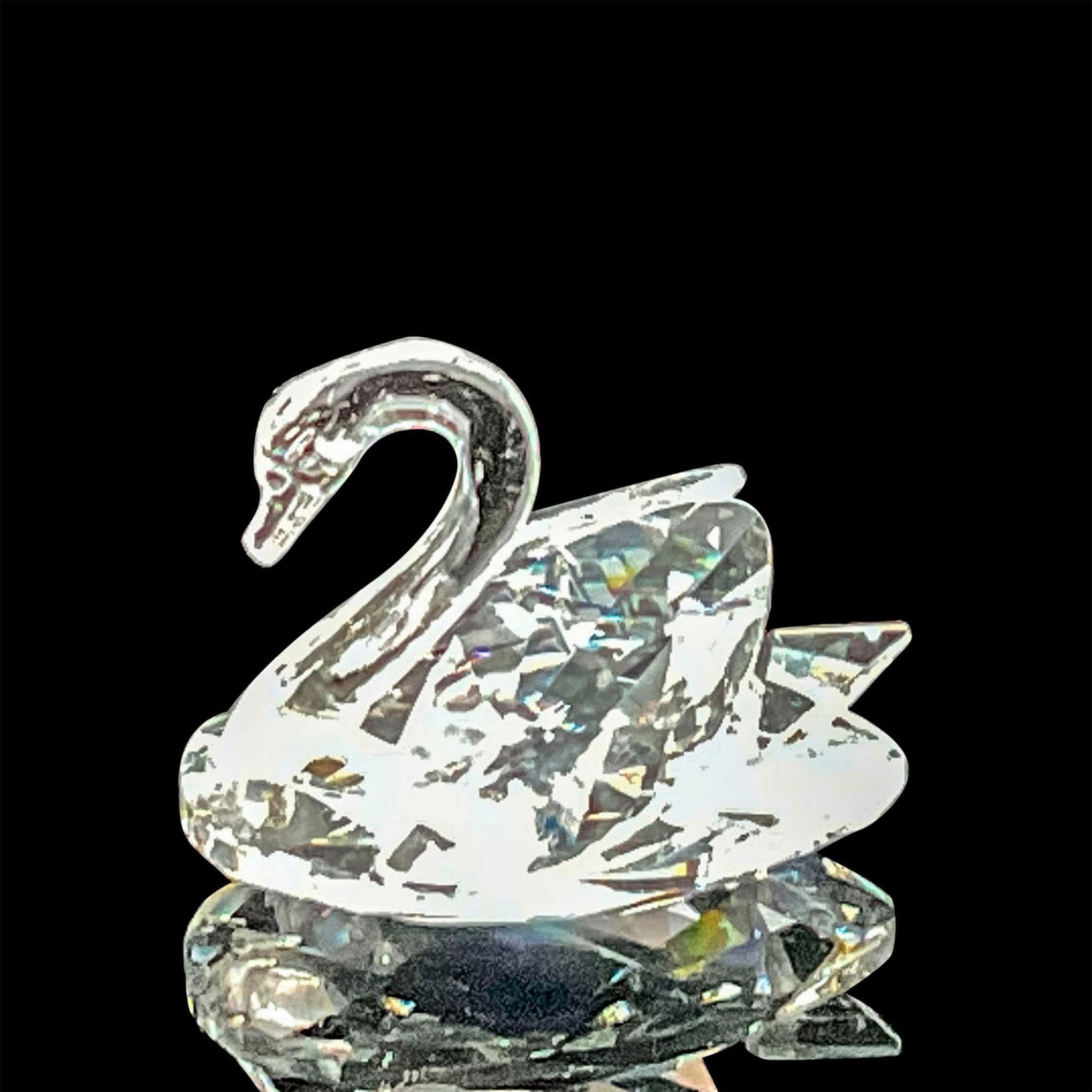Swarovski Silver Crystal Figurine, Mini Swan (1 of 3)