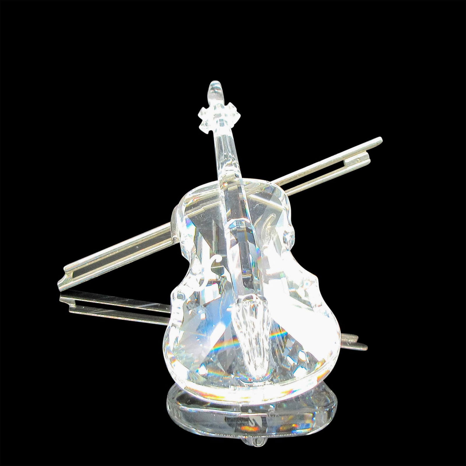2pc Swarovski Crystal Figurine, Violin with Bow and Stand (1 of 3)