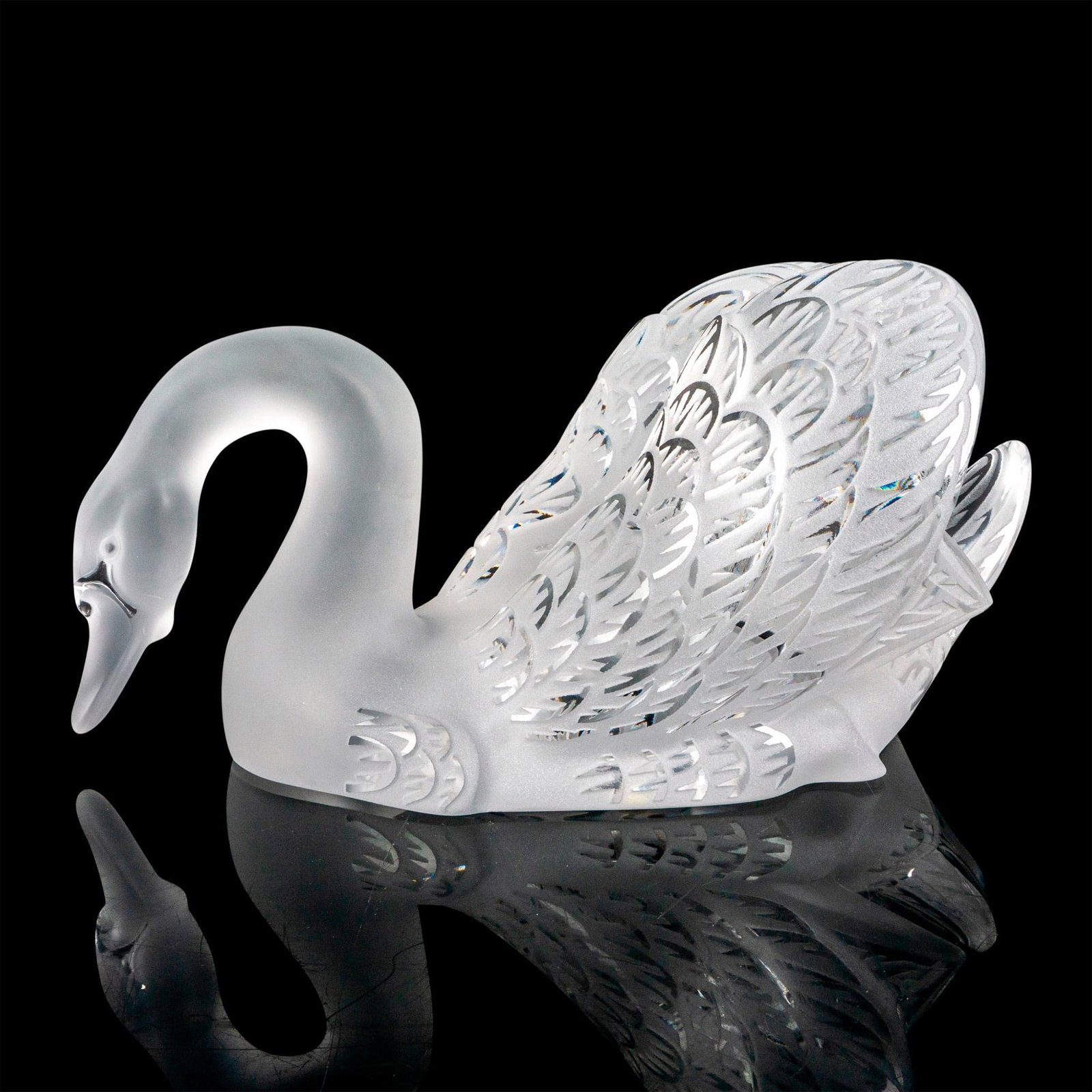 Lalique Crystal Sculpture, Swan Head Down (1 of 5)
