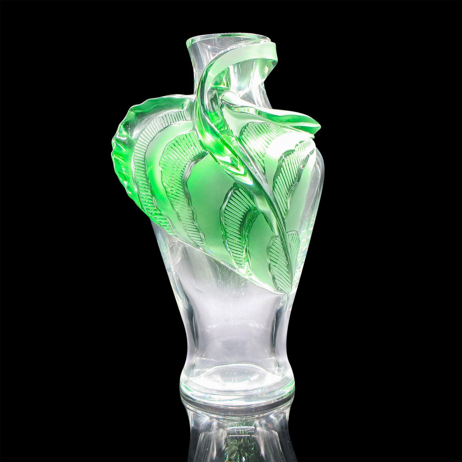 Marie-Claude Lalique (French, 1935-2003) Crystal Vase, Tenega (1 of 3)