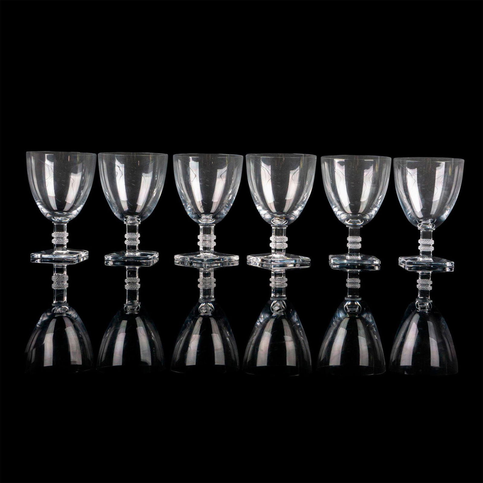 6pc Lalique Glass Water Goblets, Argos (1 of 3)