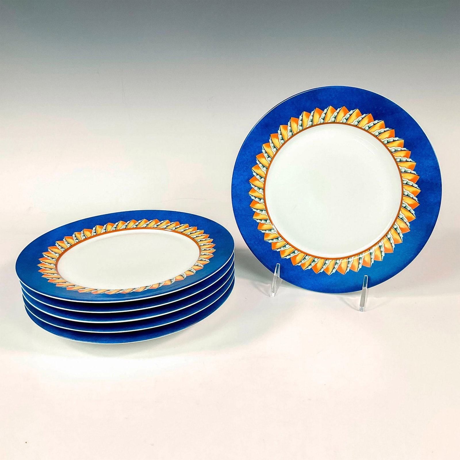 6pc Lalique Salad Plate Set, Soleil (1 of 2)