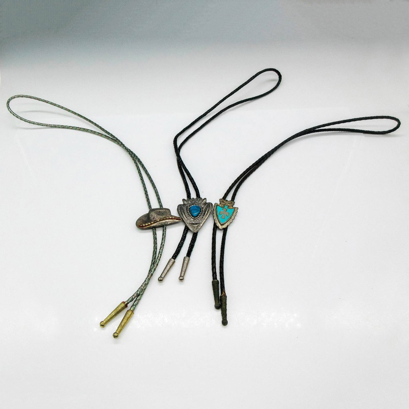 3pc Western Bolo Ties Auction