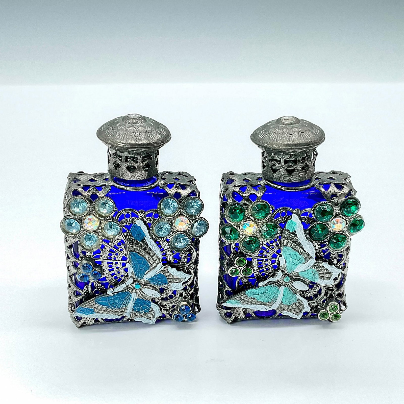 Pair of Czech Filigree Perfume Bottles (1 of 3)