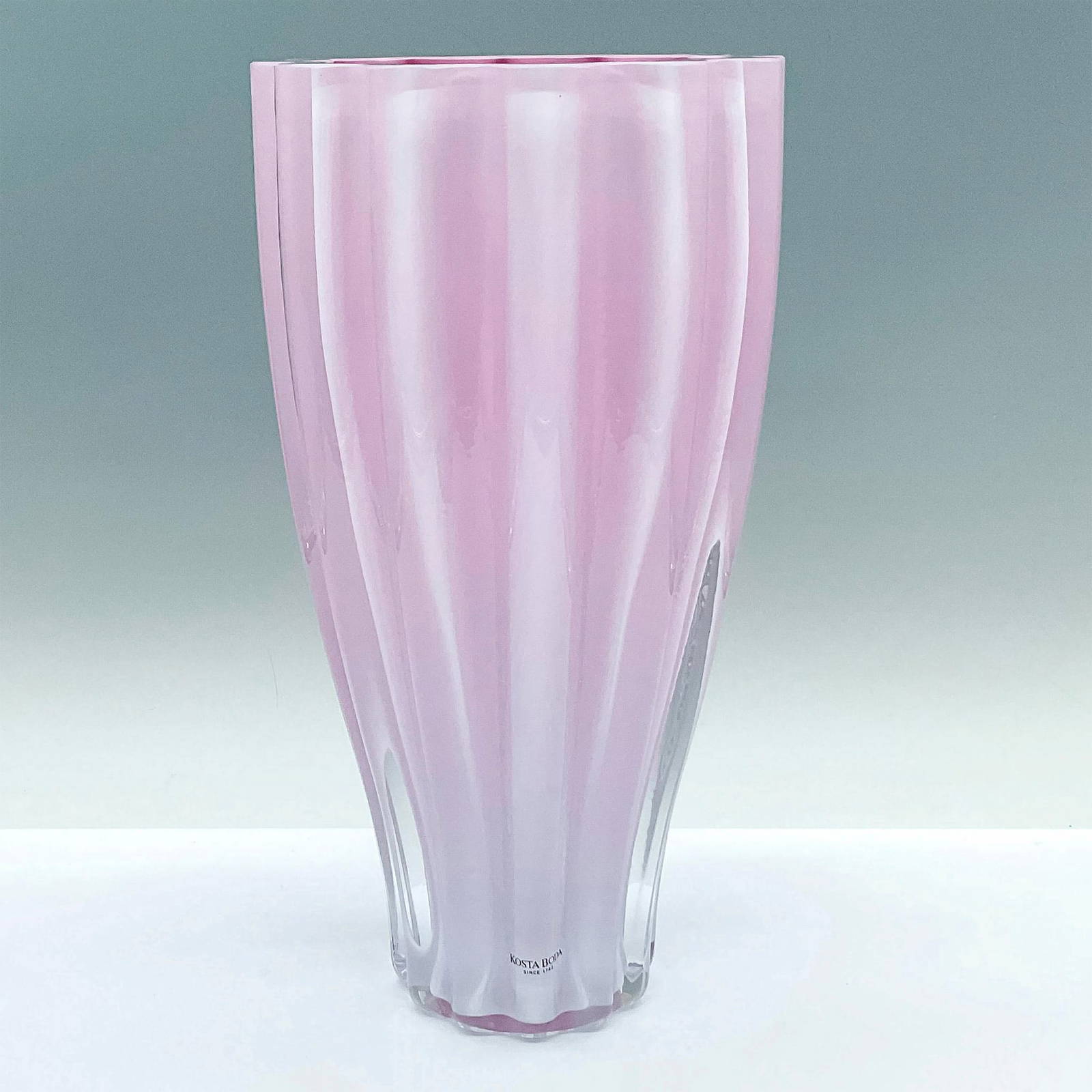 Kosta Boda Ann Wahlstrom Art Glass Vase, Hot Pink, Signed Auction
