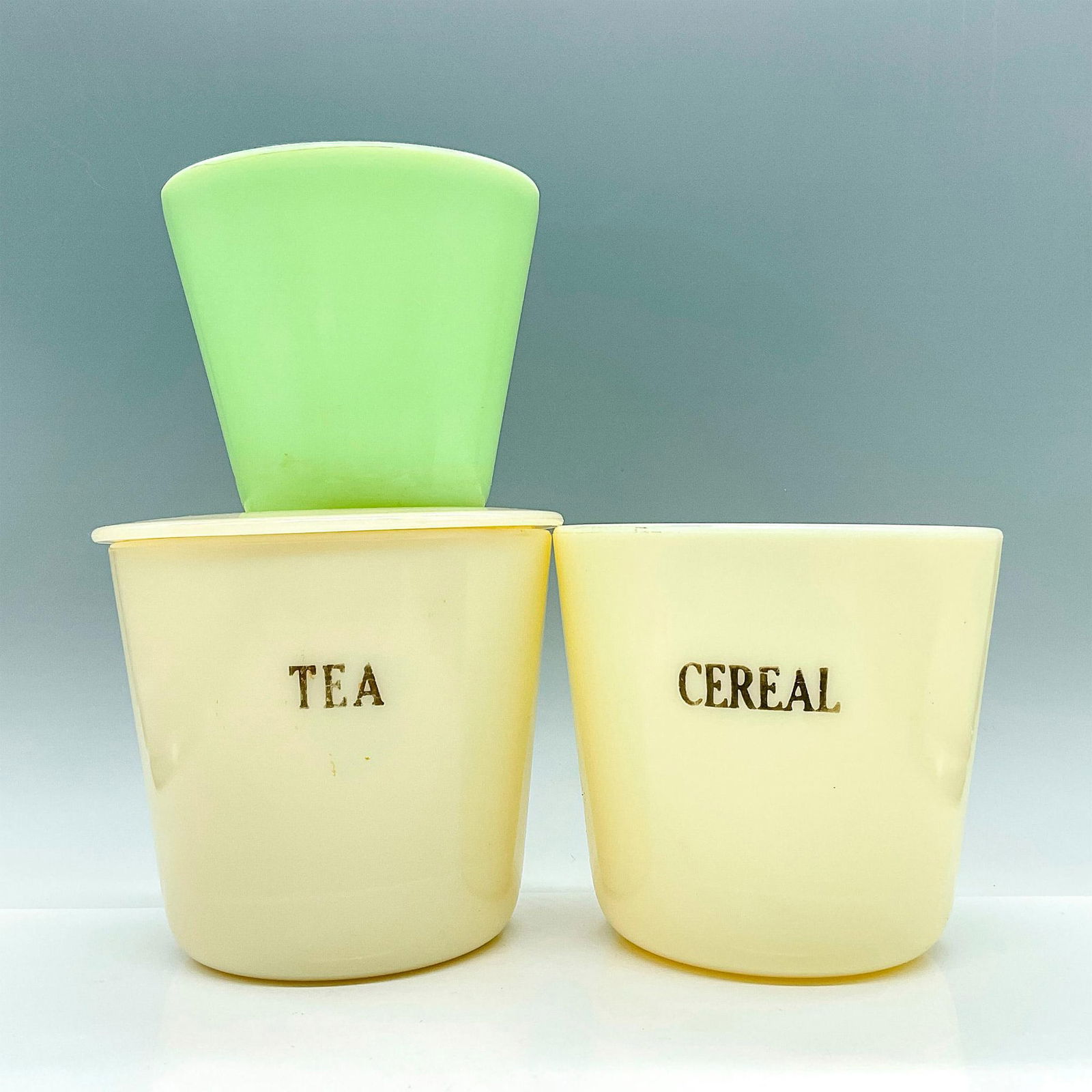 3pc McKee Uranium Glass Jars for Cereal and Tea (1 of 5)
