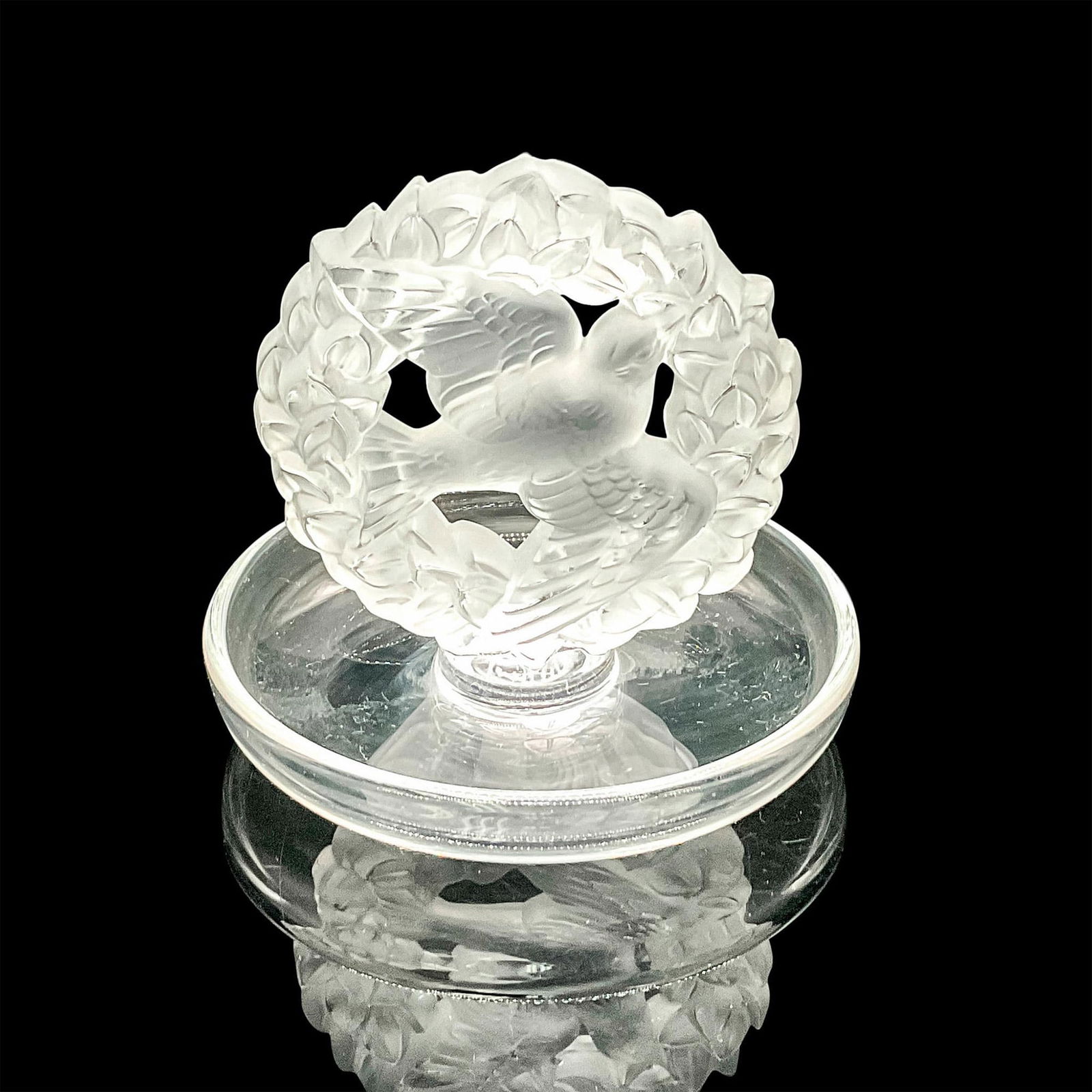 Lalique Crystal Peace Dove Ring Tray, Pax Dove (1 of 3)