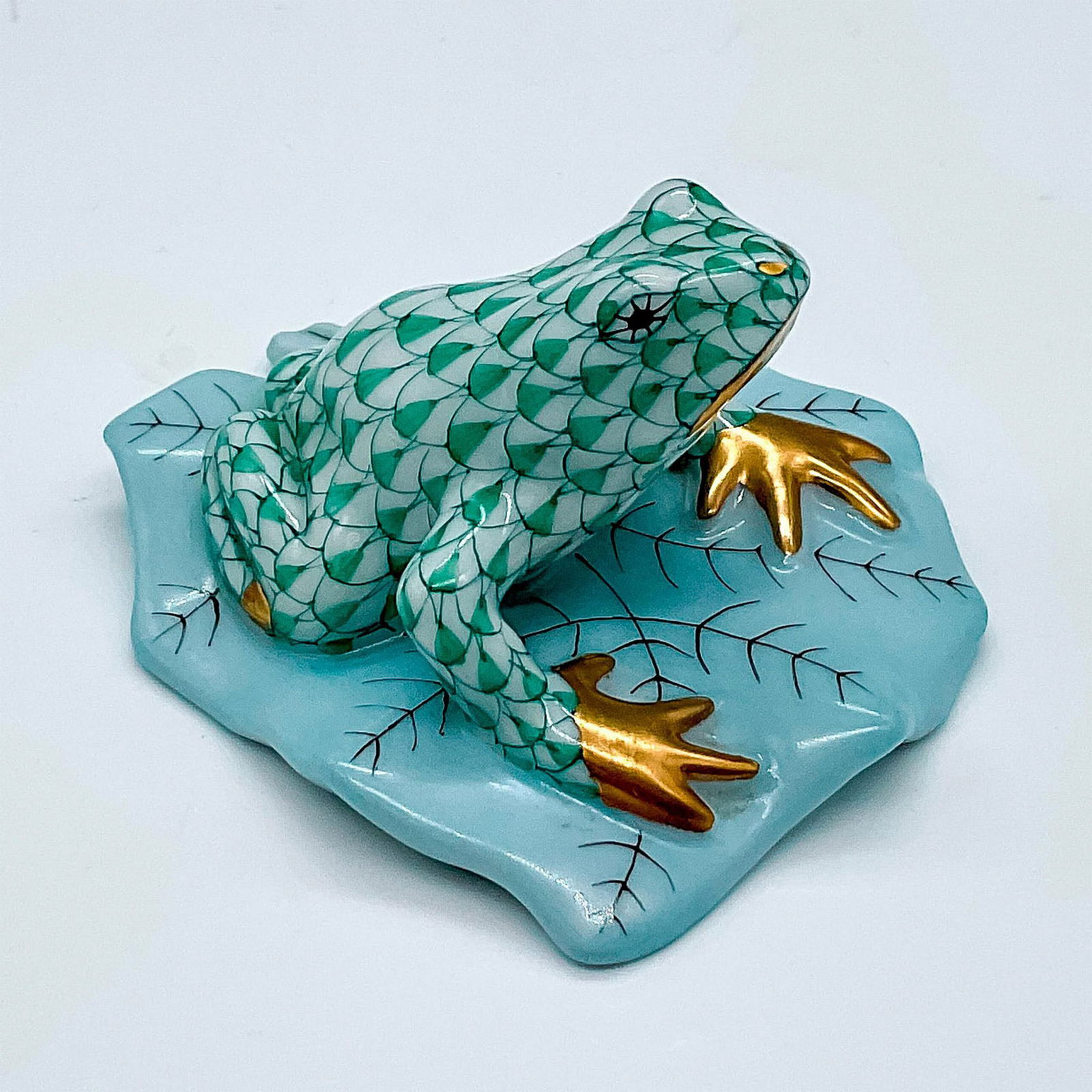 Herend Porcelain Green Figurine, Frog (1 of 3)