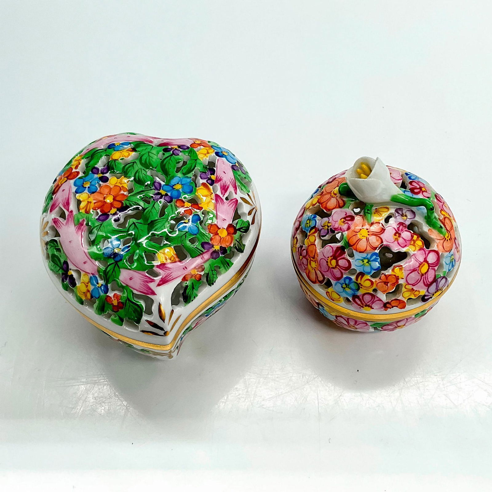 2pc Herend Porcelain Bonbonniere Boxes (1 of 4)