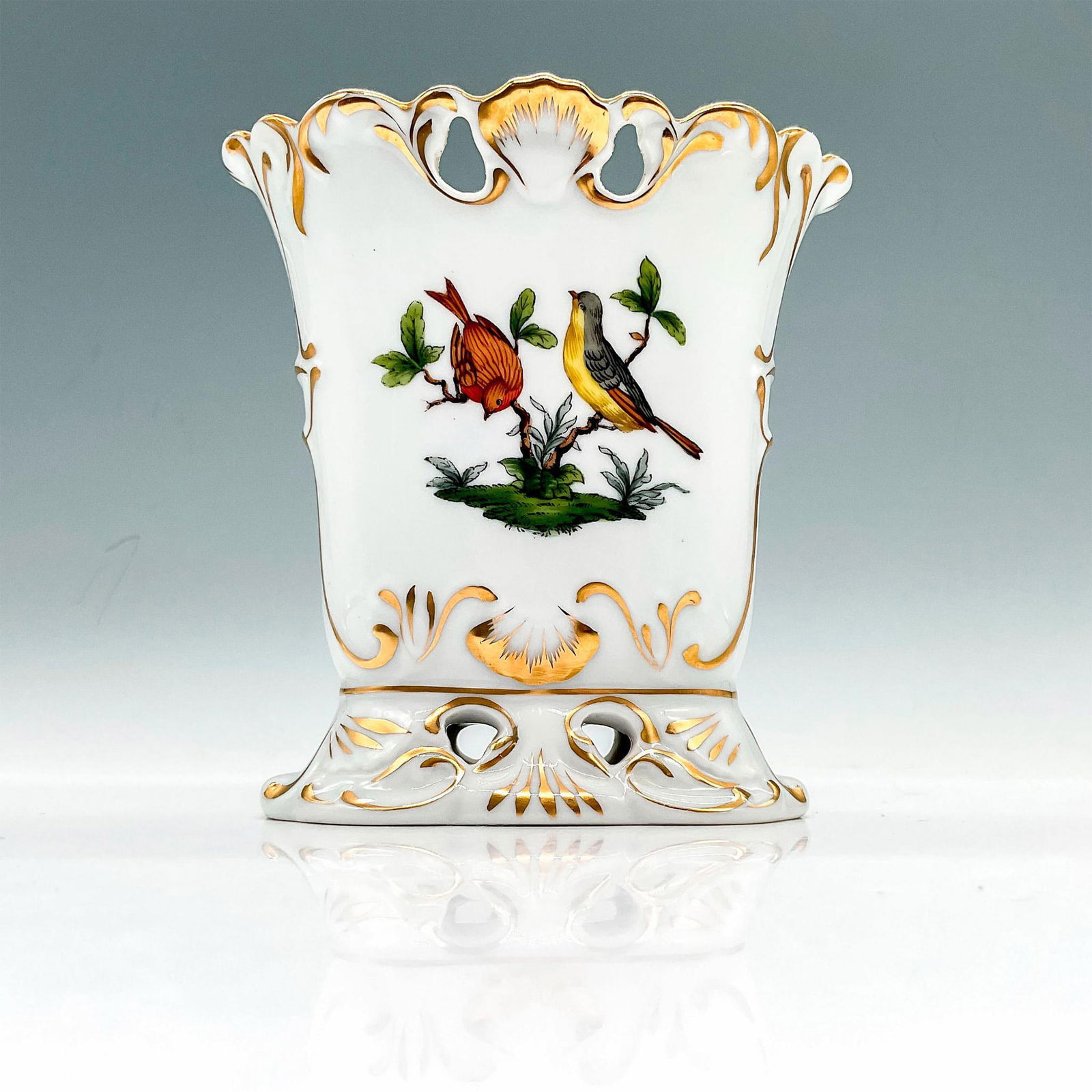 Herend Porcelain Small Vase, Rothschild Bird (1 of 3)