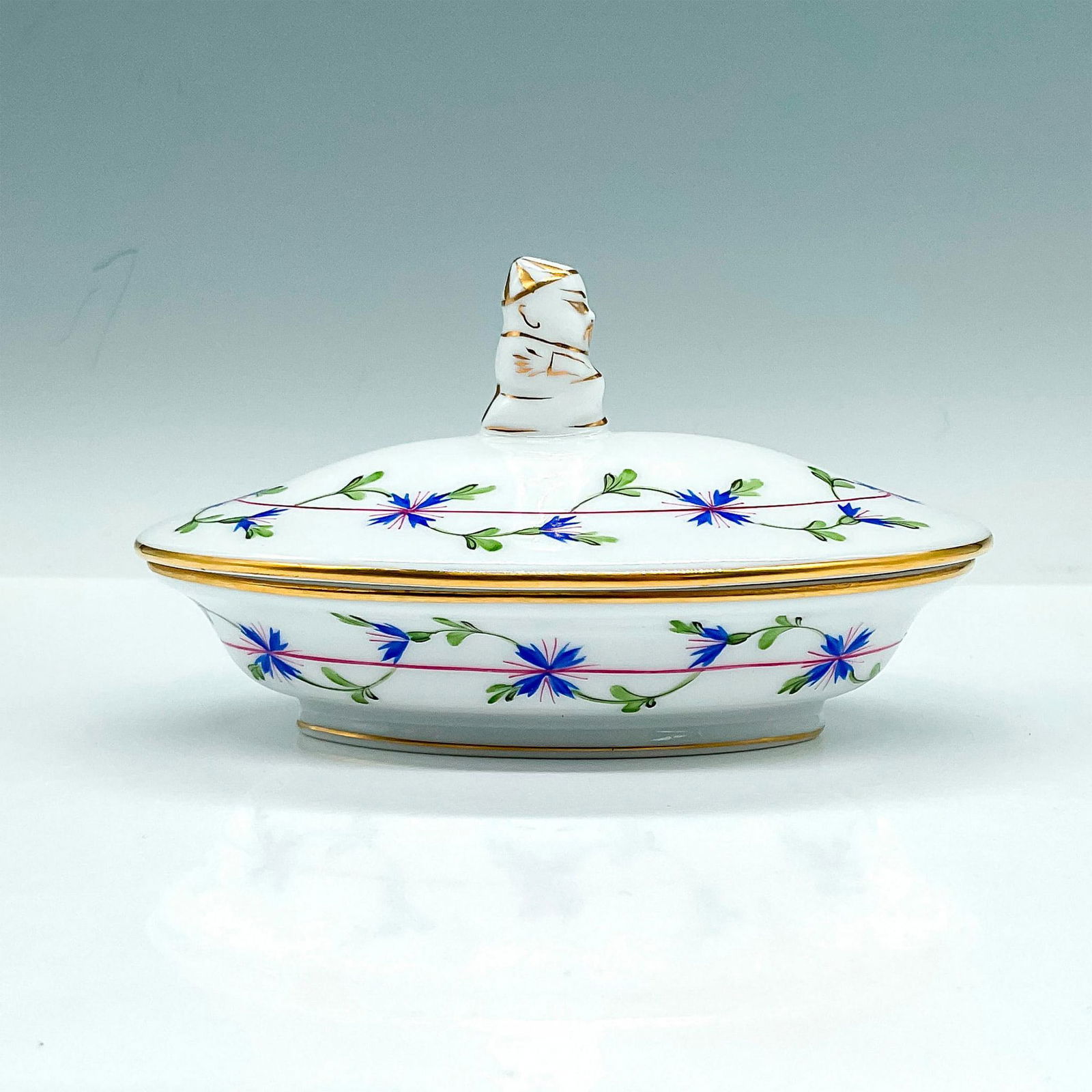 Herend Porcelain Covered Dish, Petite Blue Garland (1 of 4)