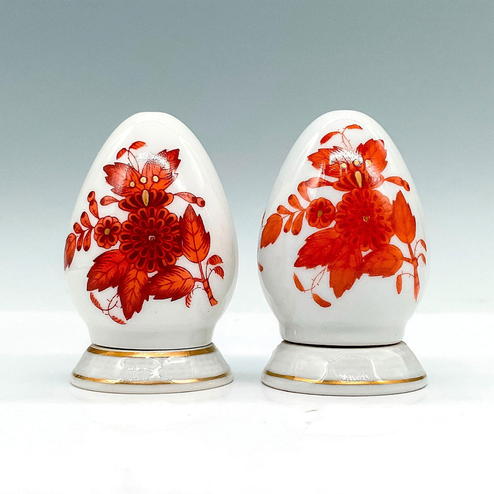2pc Herend Porcelain S&P Shakers, Chinese Bouquet Rust (1 of 5)