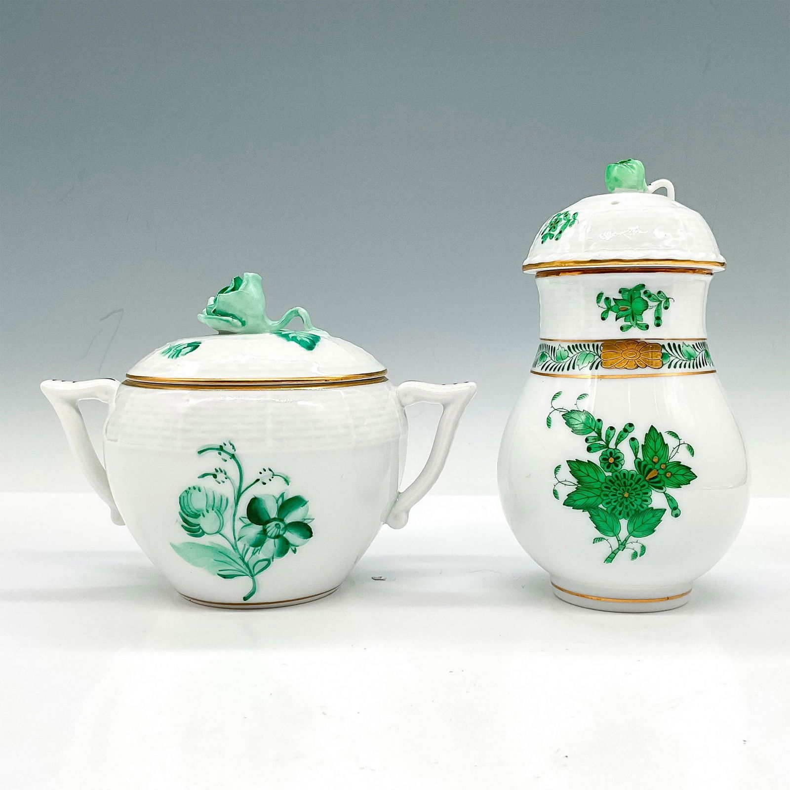 2pc Herend Porcelain Sugar Bowl and Sugar Shaker (1 of 4)
