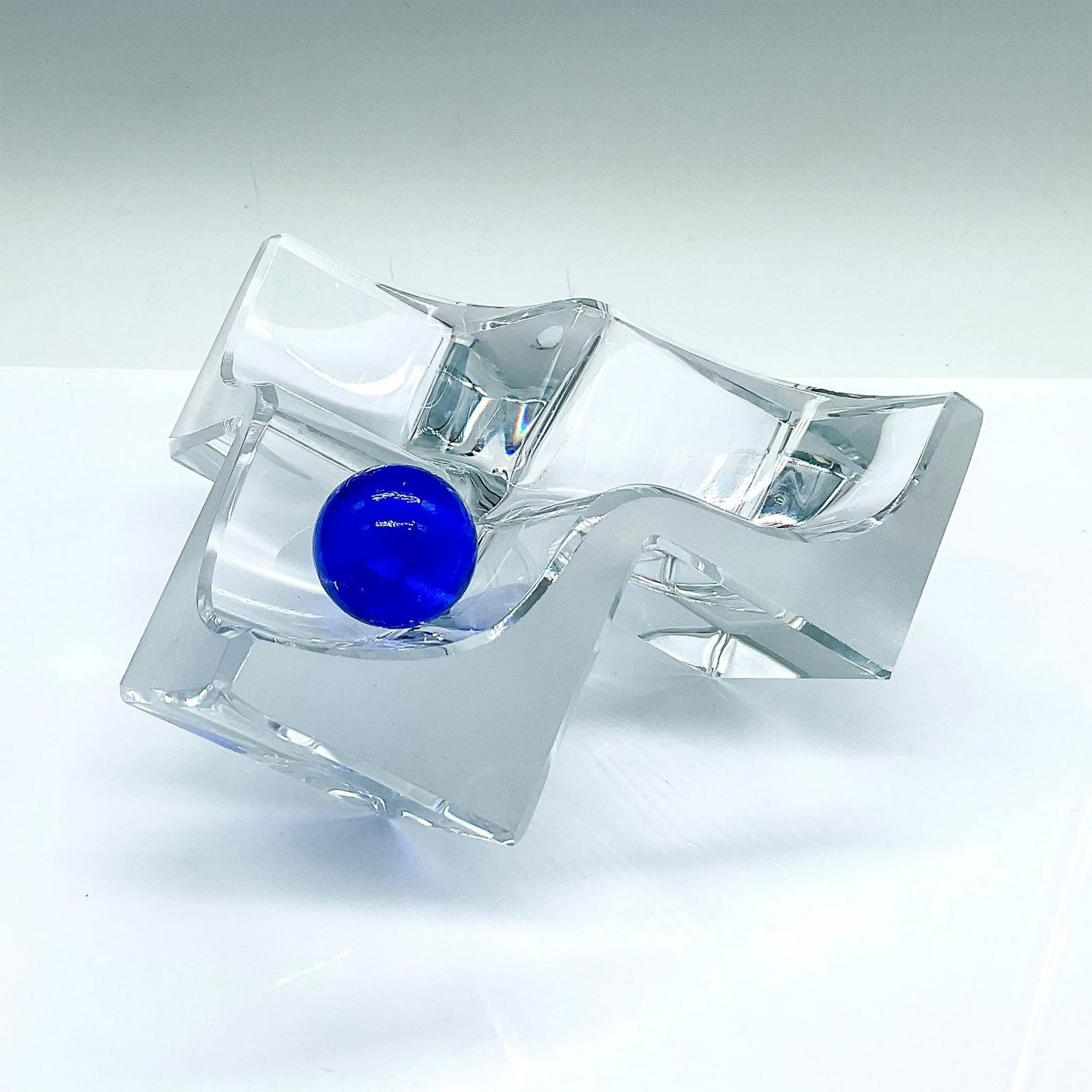 Vintage Daum French Crystal Geometric Ashtray (1 of 4)