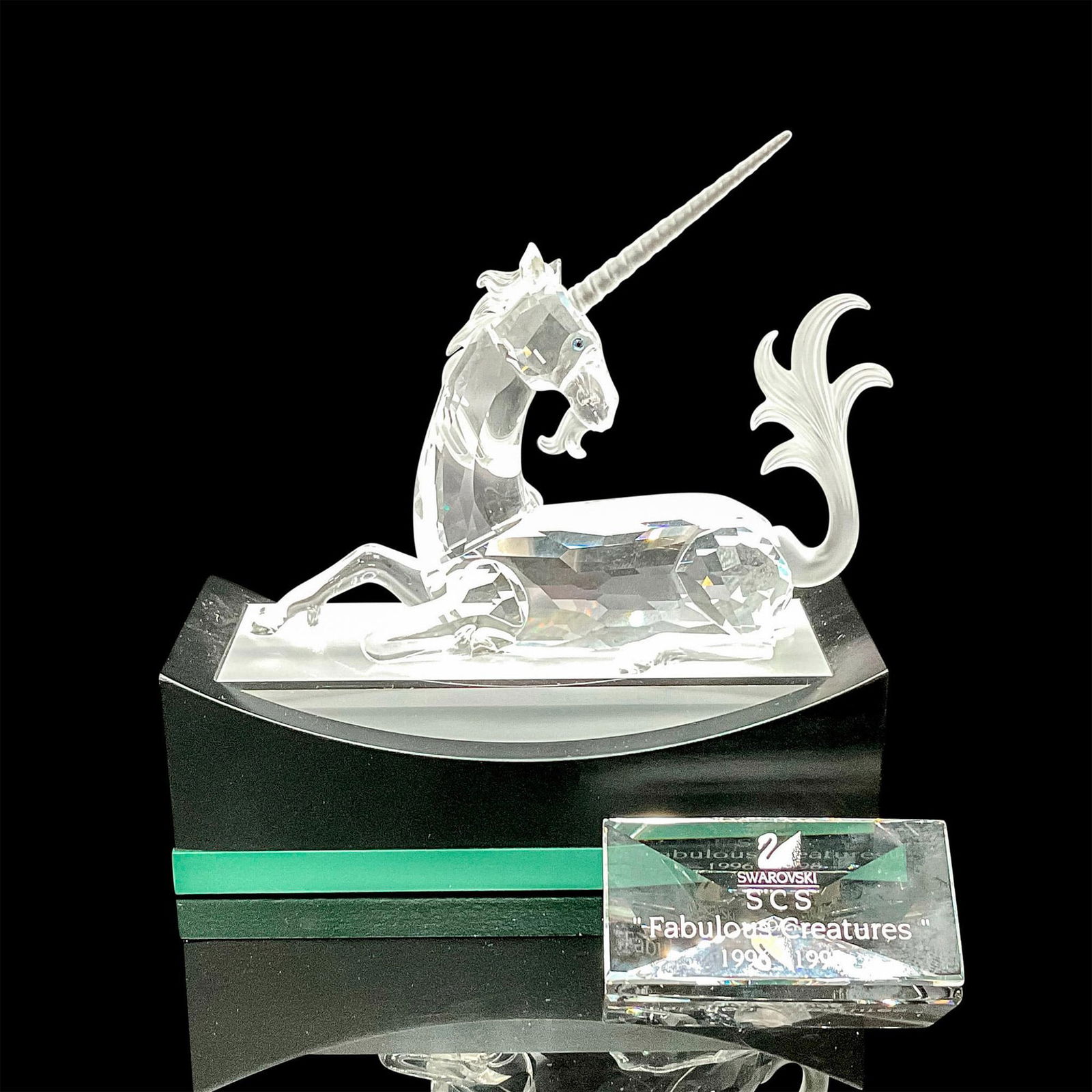 2pc Swarovski SCS Crystal Figurine + Plaque, The Unicorn (1 of 3)