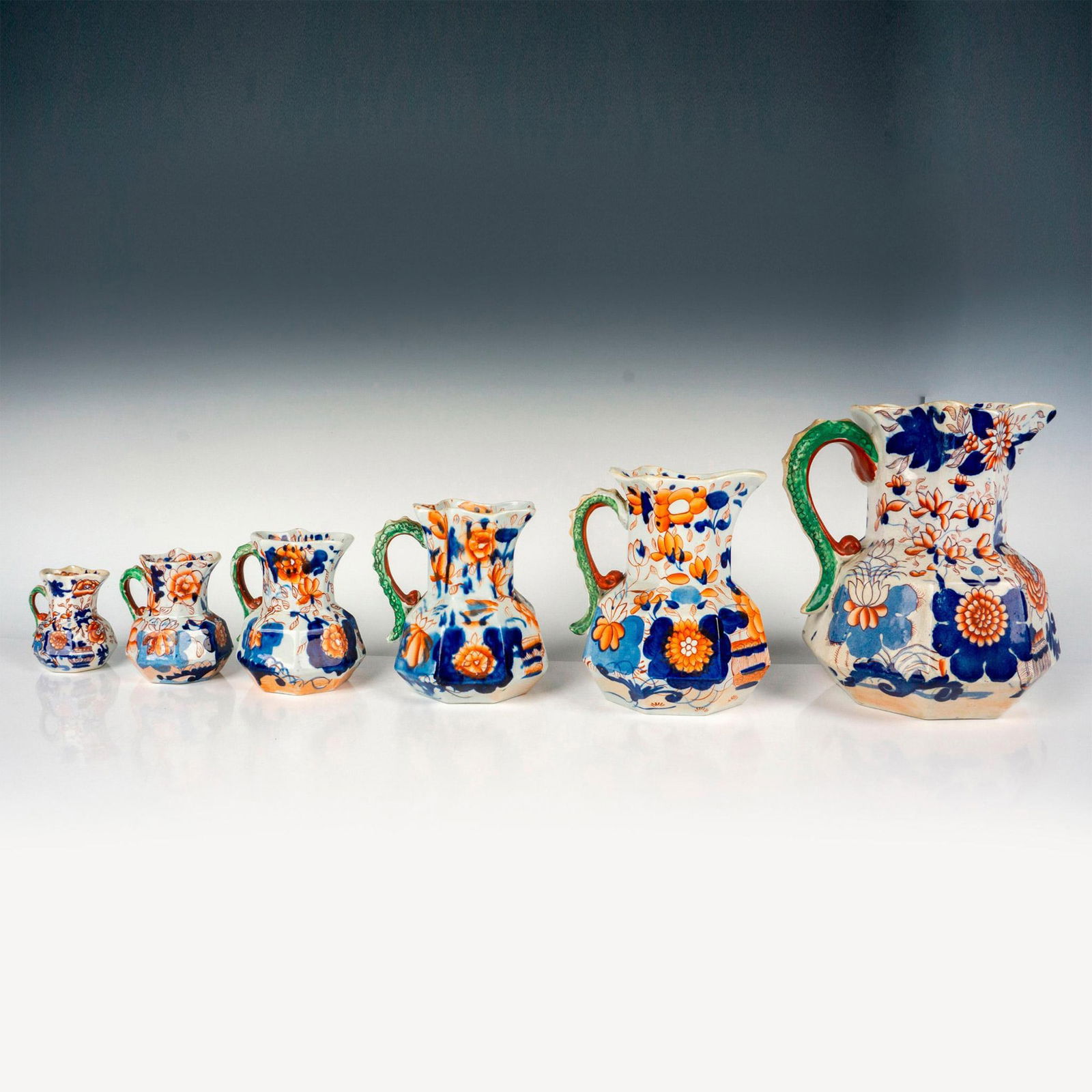 6pc Mason's Imari Ironstone Pitchers (1 of 3)