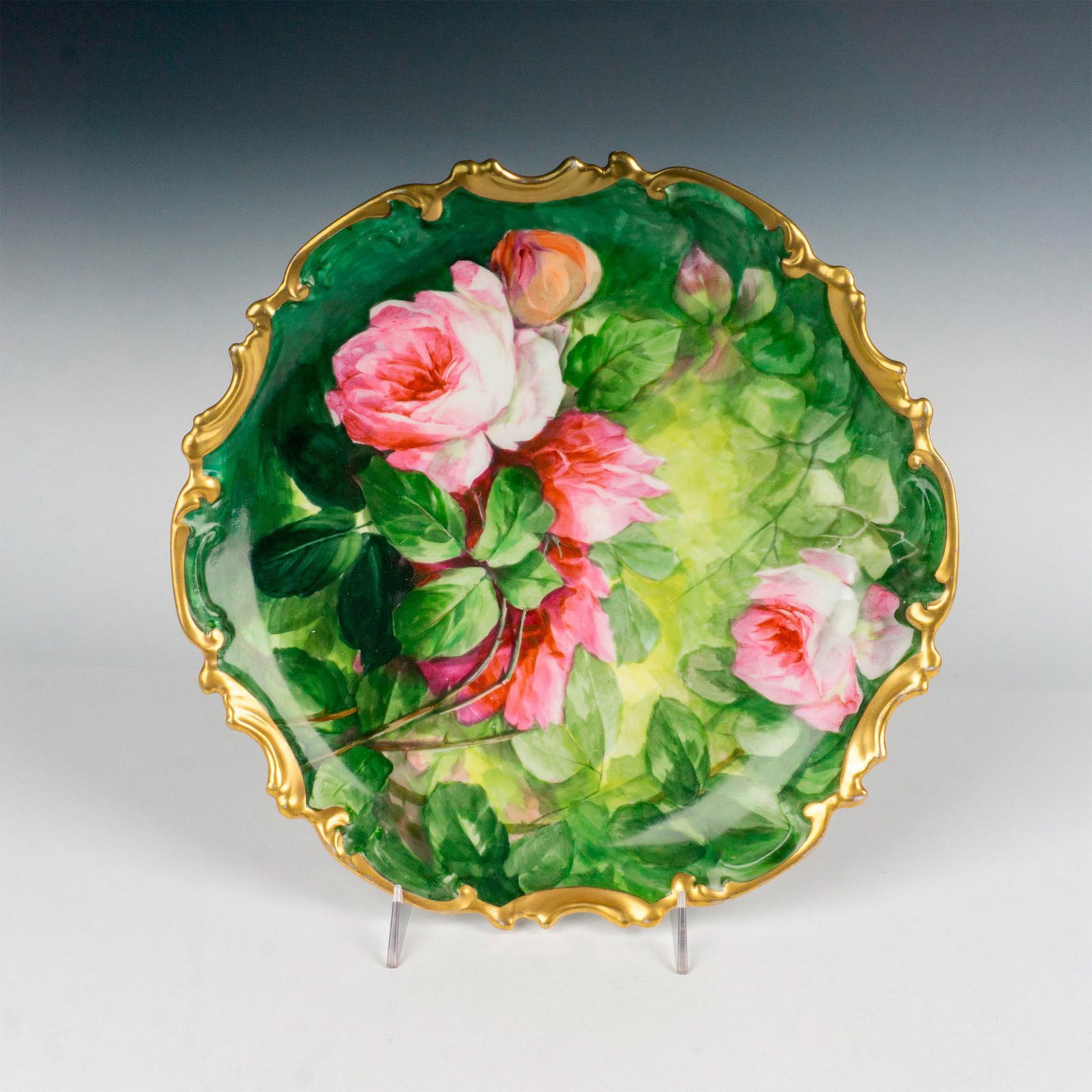 Antique Coronet Limoges Porcelain Floral Wall Plate (1 of 3)