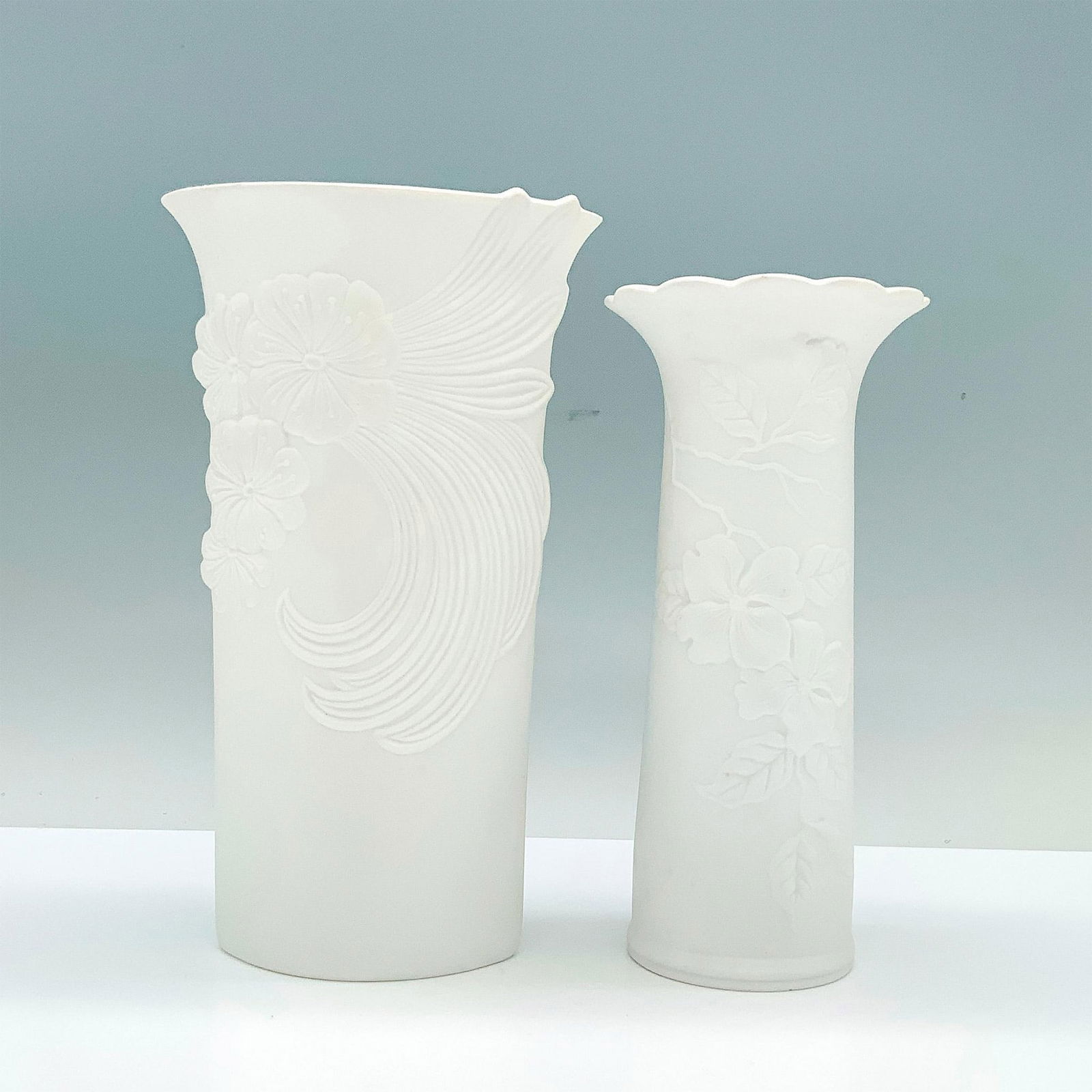 Pair of Kaiser Floral Design Vases (1 of 3)