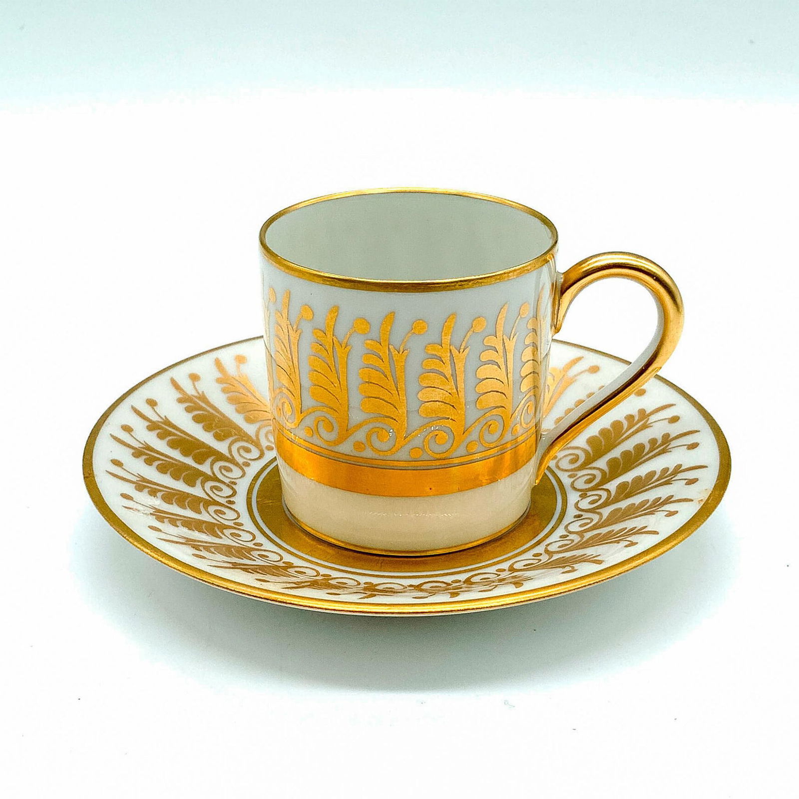 Vintage Limoges White and Gold Demitasse & Saucer Set (1 of 3)