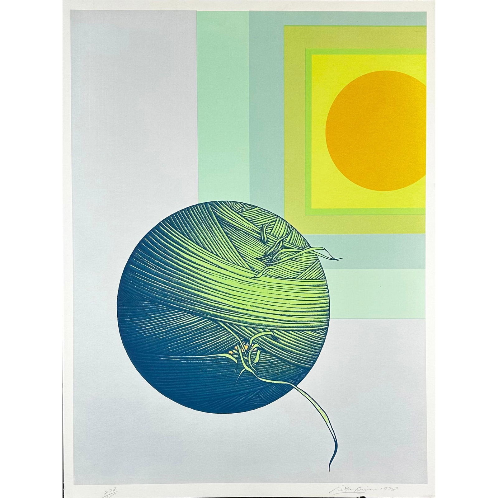 Rita Simon (American) 1938 Ariadne, signed: Screenprint titled Ariadne. Year 1978. Signed lower right numbered 278/300. Sight size 26" x 34"