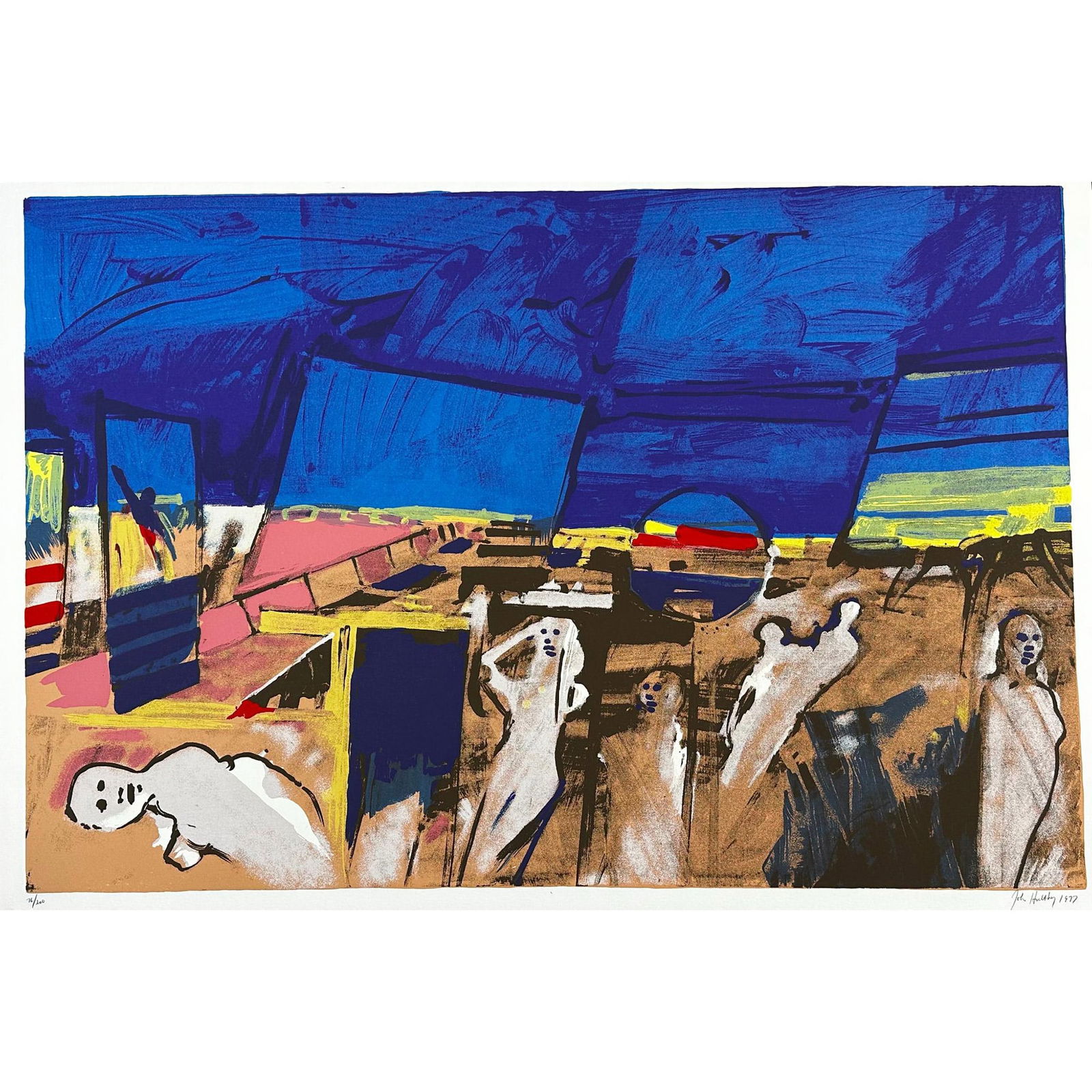 John Hultberg (American) 1922-2005, Serigraph Actors, Signed (1 of 4)